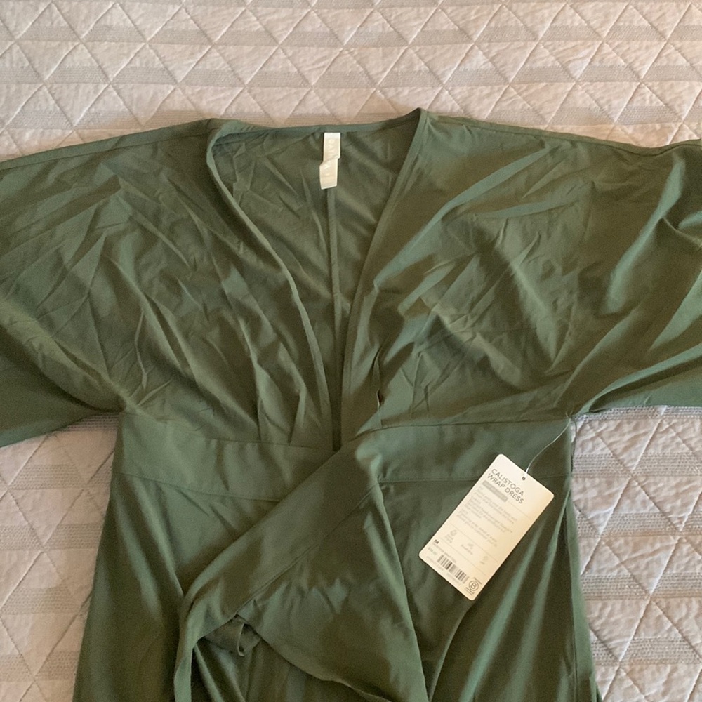 NWT Athleta Calistoga Wrap Dress I Olive Green